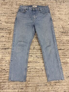Topshop Light Wash Straight Leg Jeans